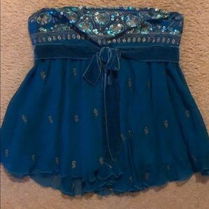 Central Park West strapless blouse